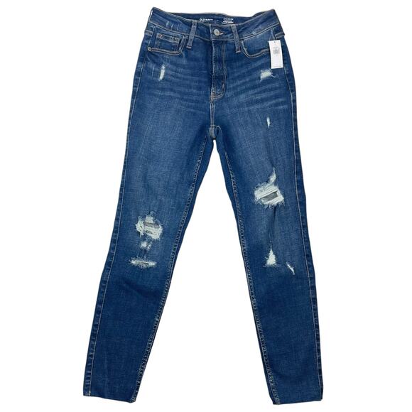 Old Navy Rockstar High Rise Super Skinny Jeans Distressed Size 0 - Picture 1 of 8